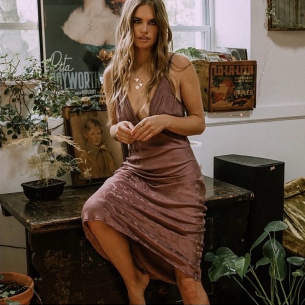 Spell  Rosalie Jacquard Slip - Mauve